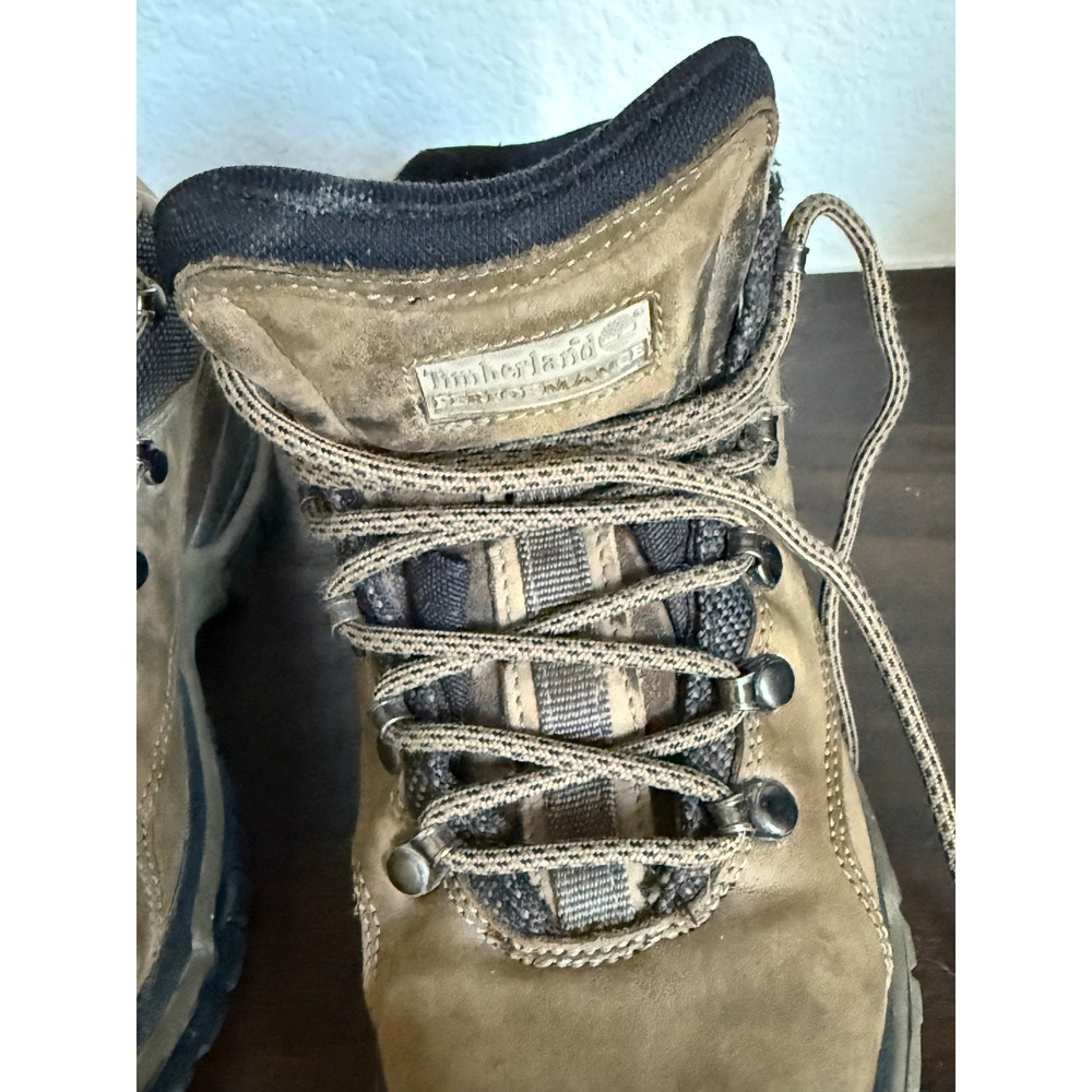 Timberland ACT Brown Leather Hiking Boots Womens 6.5 M Mid Top Trail Shoes - Picture 9 of 9